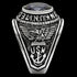 STAINLESS STEEL MEN'S UNITED STATES NAVY BLUE CZ SIGNET RING - SIDE VIEW 2
