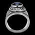 STAINLESS STEEL MEN'S UNITED STATES NAVY BLUE CZ SIGNET RING - SIDE VIEW 3