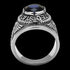 STAINLESS STEEL MEN'S UNITED STATES NAVY BLUE CZ SIGNET RING SIDE VIEW 4