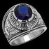 STAINLESS STEEL MEN'S UNITED STATES NAVY BLUE CZ SIGNET RING