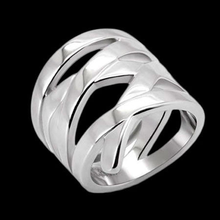 STAINLESS STEEL LADIES WEAVE RING
