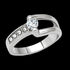 STAINLESS STEEL LADIES CZ BUCKLE RING