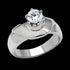 STAINLESS STEEL LADIES SOLITAIRE CATHEDRAL RING