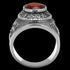 STAINLESS STEEL MEN'S UNITED STATES MARINES RED CZ SIGNET RING - SIDE VIEW 4