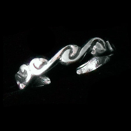 STERLING SILVER WAVES TOE RING