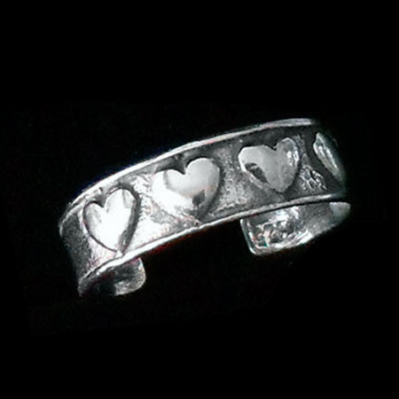 STERLING SILVER HEARTS TOE RING
