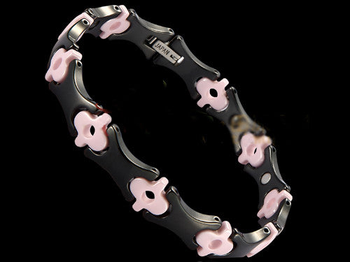 CERAMIC PINK & BLACK BRACELET