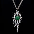 STERLING SILVER MALACHITE GREEN SUNBURST NECKLACE