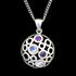 STERLING SILVER AMETHYST & MOONSTONE FILIGREE CIRCLE NECKLACE