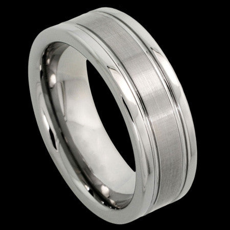 TUNGSTEN CARBIDE SATIN CENTRE RING