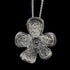 STAINLESS STEEL TEXTURED CZ FLOWER NECKLACE