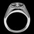 STAINLESS STEEL MEN'S CROSS PATONCE OVAL SIGNET RING - SIDE VIEW