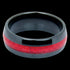 BLACK CERAMIC MEN'S RED CARBON FIBRE INLAY RING - FRONT VIEW