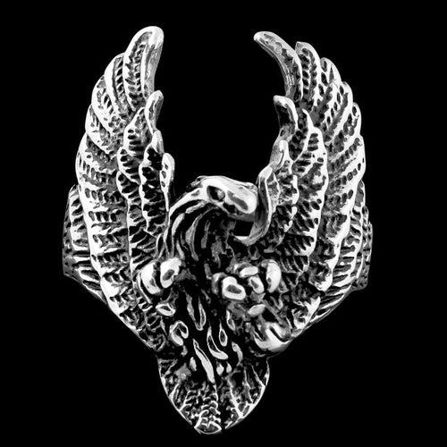 STAINLESS STEEL MEN'S FLYING EAGLE RING
