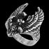 STAINLESS STEEL MEN'S FLYING EAGLE RING - FRONT VIEW