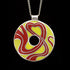 STAINLESS STEEL RED & YELLOW ENAMEL DISC NECKLACE