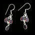 STERLING SILVER GARNET DROP EARRINGS