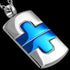 STAINLESS STEEL BLUE IP JIGSAW DOGTAG NECKLACE