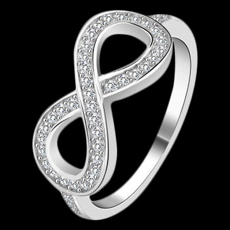 STERLING SILVER CZ PAVED INFINITY RING