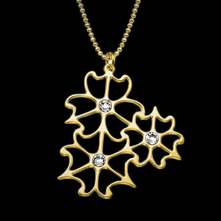 MY ONLY ONE 18K GP STERLING SILVER PETALO CZ NECKLACE