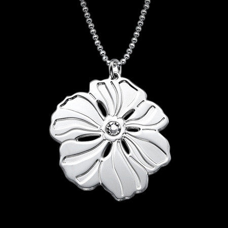 MY ONLY ONE STERLING SILVER CZ FLOWER NECKLACE
