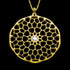 MY ONLY ONE MAZE MANDALA 18K GP STERLING SILVER CZ NECKLACE