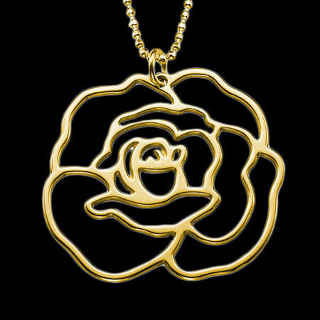 MY ONLY ONE 18K GP STERLING SILVER ROSE NECKLACE