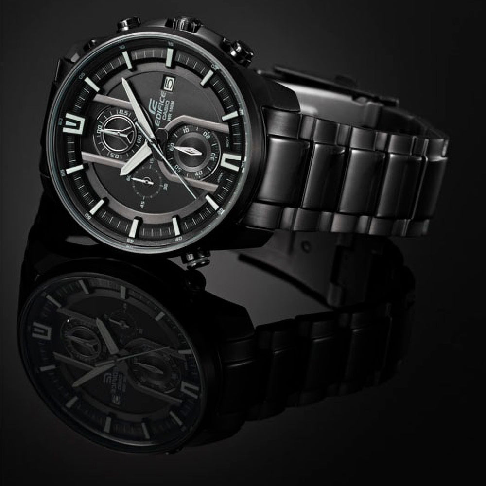 CASIO EDIFICE BLACK ILLUMINATOR WATCH EFR533BK1A - MIRROR VIEW