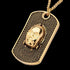 STAR WARS C3PO GOLD IP STEEL DOG TAG NECKLACE - TILT VIEW