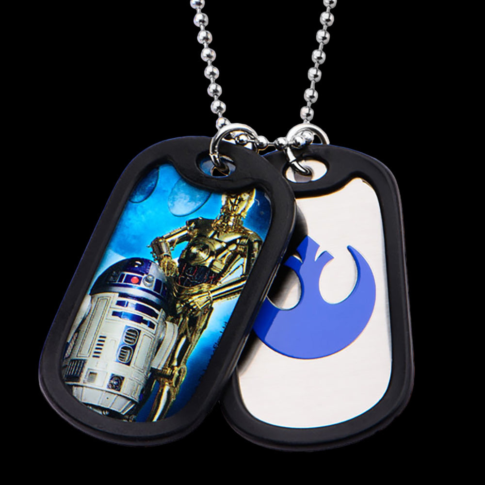 STAR WARS R2D2 & C3PO DOG TAG NECKLACE