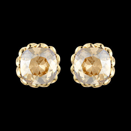 LOLA & GRACE SQUARE TWIST STUD GOLD EARRINGS