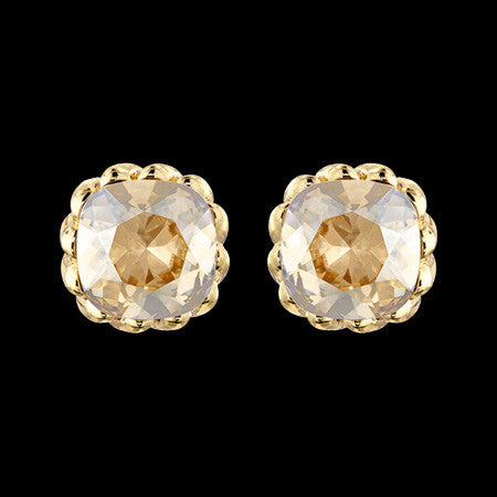 LOLA & GRACE SQUARE TWIST STUD GOLD EARRINGS