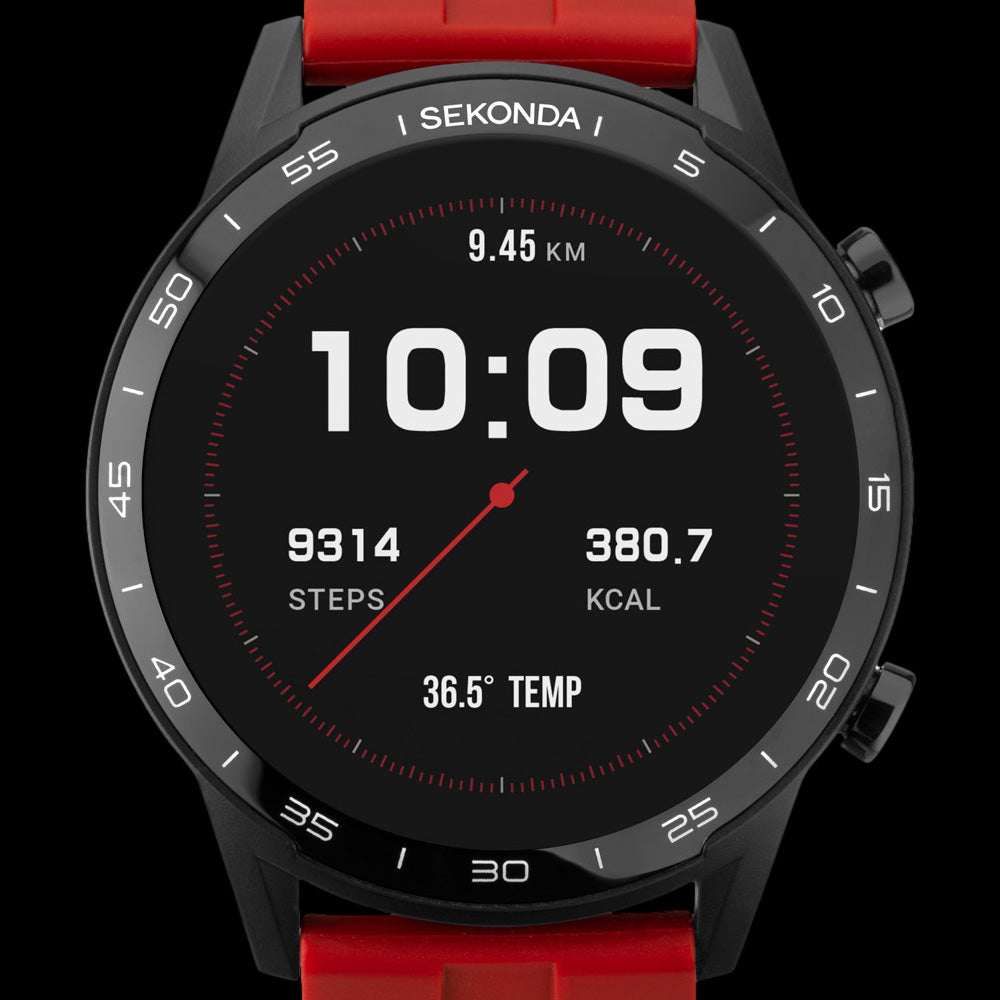 SEKONDA ACTIVE RED SMART WATCH - CLOSE-UP