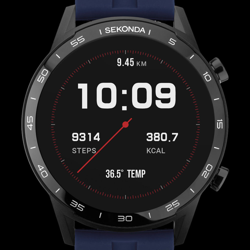 SEKONDA ACTIVE BLUE SMART WATCH - DIAL CLOSE-UP