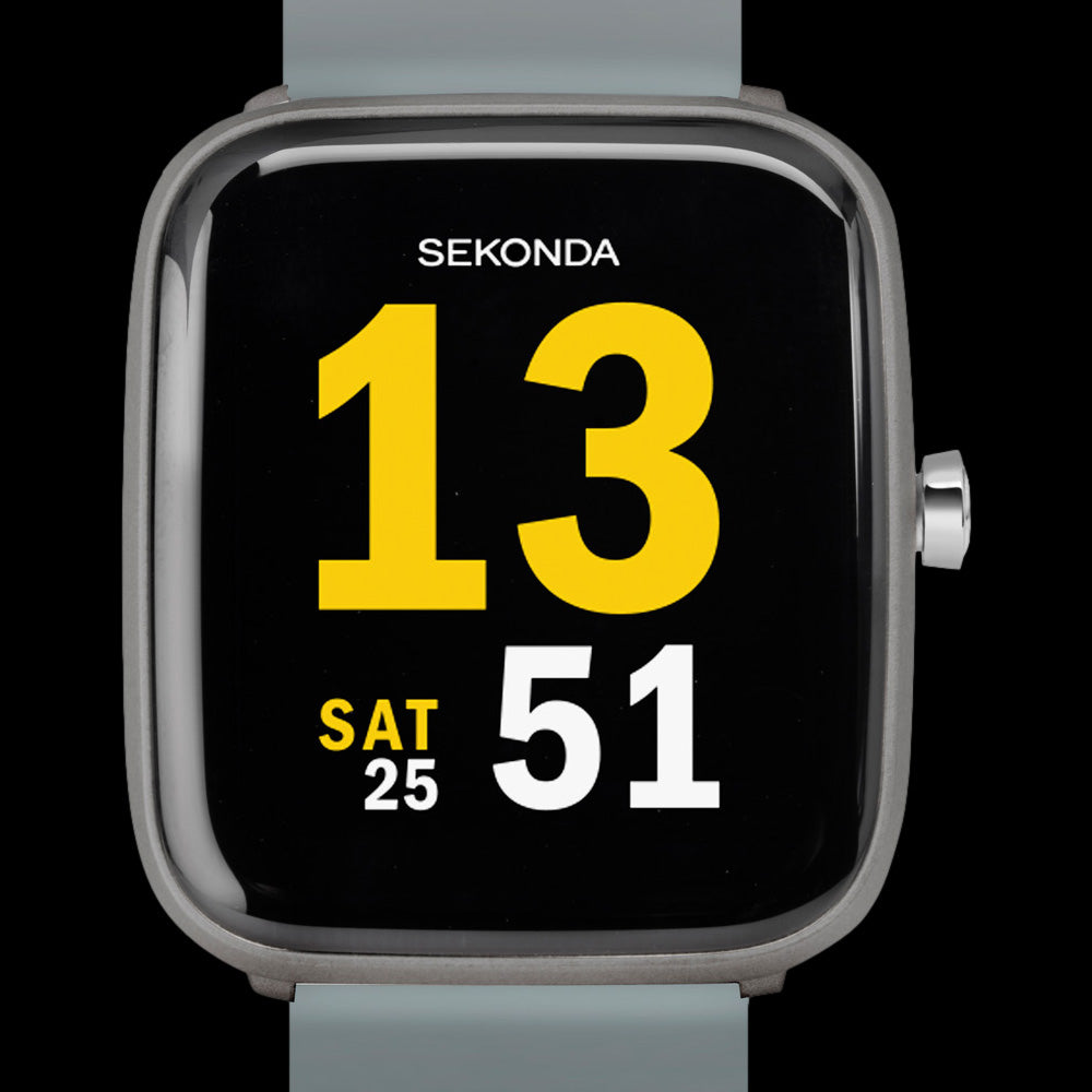 SEKONDA MOTION GREY SMART WATCH - DIAL CLOSE-UP