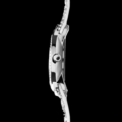 SEKSY LADIES ROCKS HALO SILVER CRYSTAL WATCH - SIDE VIEW