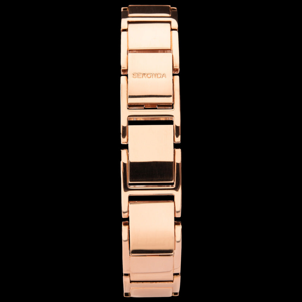 SEKSY LADIES AURORA ROSE GOLD CRYSTAL BRACELET WATCH - BACK VIEW