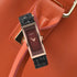 SEKSY LADIES ROCKS BLACK SLIMLINE BURGUNDY DIAL CRYSTAL BRACELET WATCH - BEAUTY VIEW