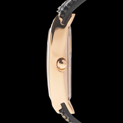 SEKSY LADIES ROCKS RECTANGLE BROWN ROSE GOLD CRYSTAL BRACELET WATCH - SIDE VIEW