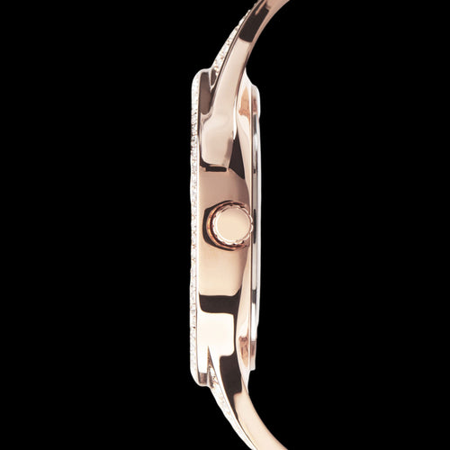 SEKSY LADIES ROSE GOLD PAVE SET CRYSTAL BRACELET WATCH - SIDE VIEW