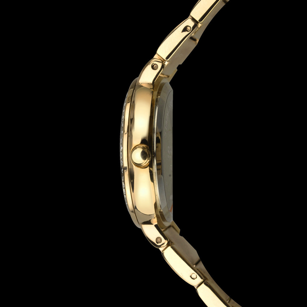 SEKSY LADIES AURORA GOLD CRYSTAL BRACELET WATCH - SIDE VIEW