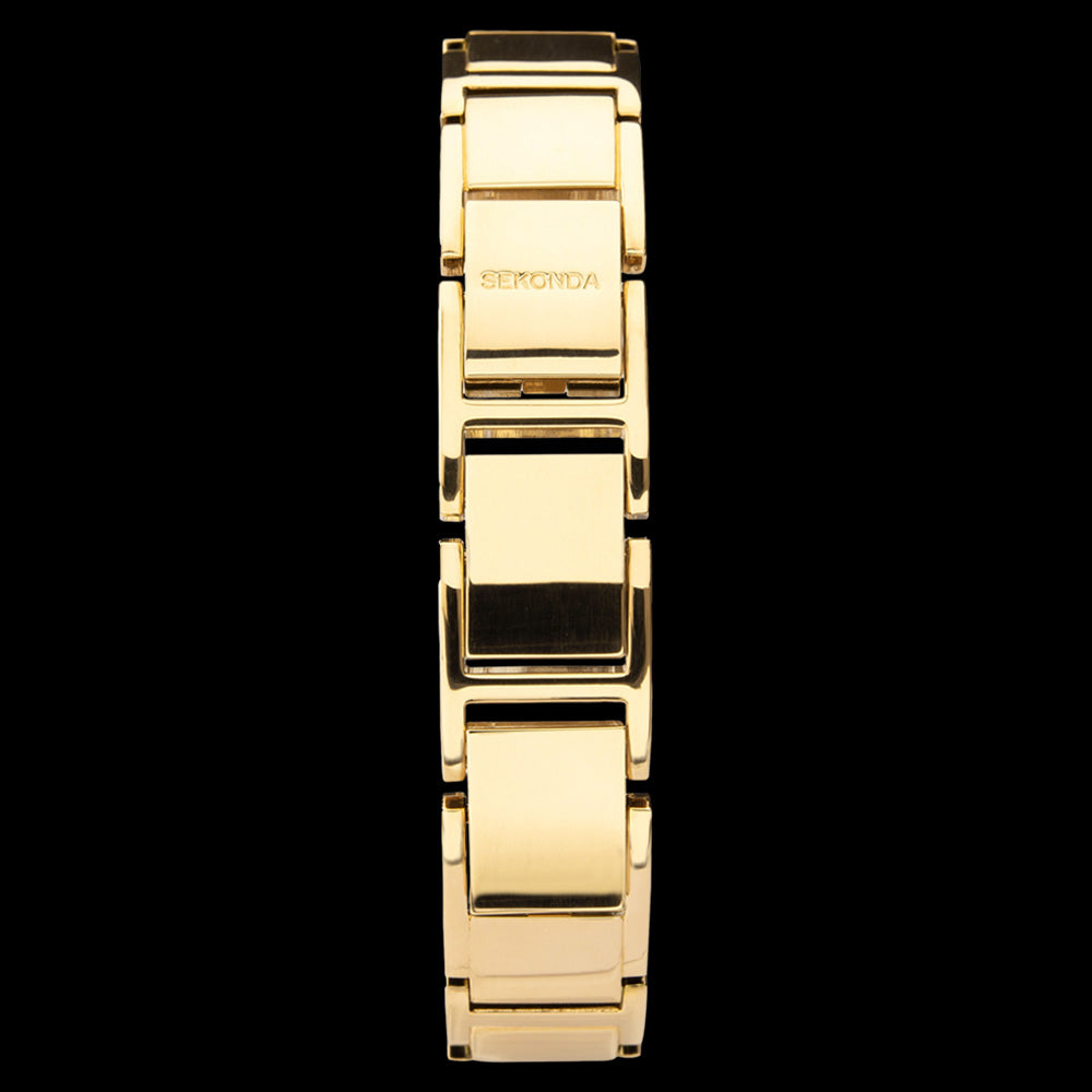 SEKSY LADIES AURORA GOLD CRYSTAL BRACELET WATCH - BACK VIEW