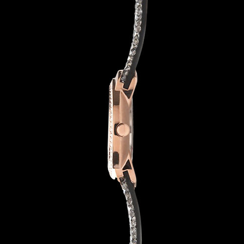 SEKSY LADIES ROCKS HALO ROSE GOLD CRYSTAL WATCH - SIDE VIEW