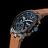POLICE MEN'S TAMAN BLUE DIAL LEATHER WATCH - TILT VIEW