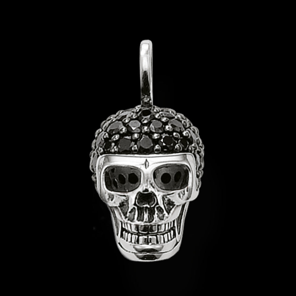 THOMAS SABO PAVED BLACK CZ SKULL PENDANT