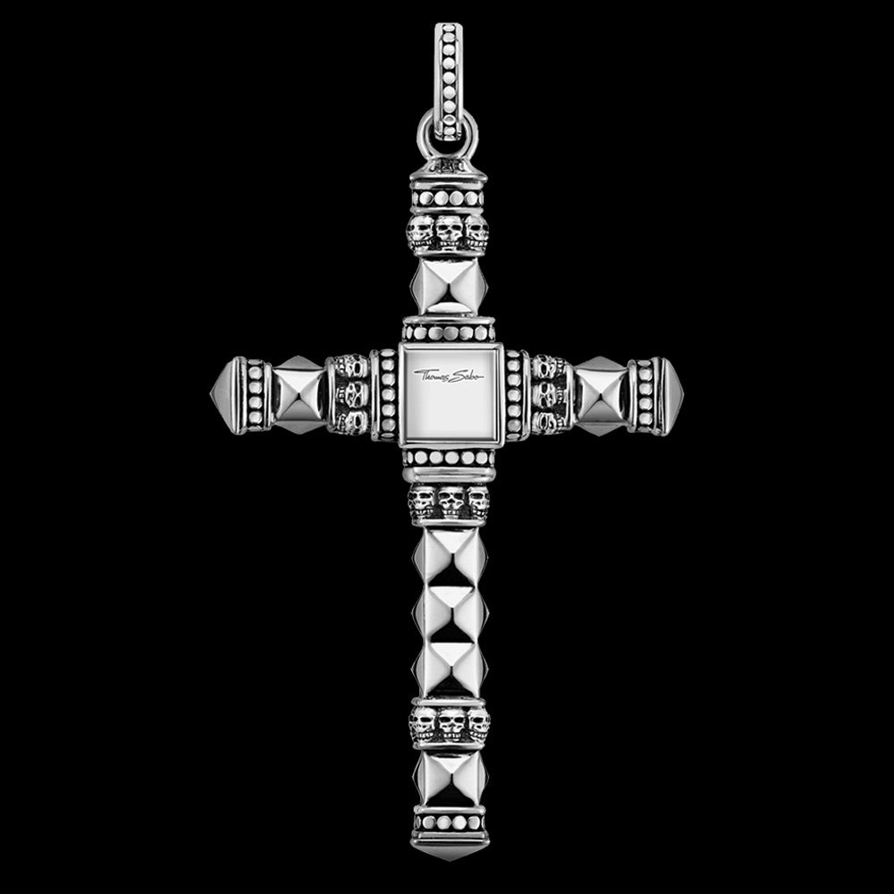 THOMAS SABO PYRAMID SKULL CROSS PENDANT - BACK VIEW