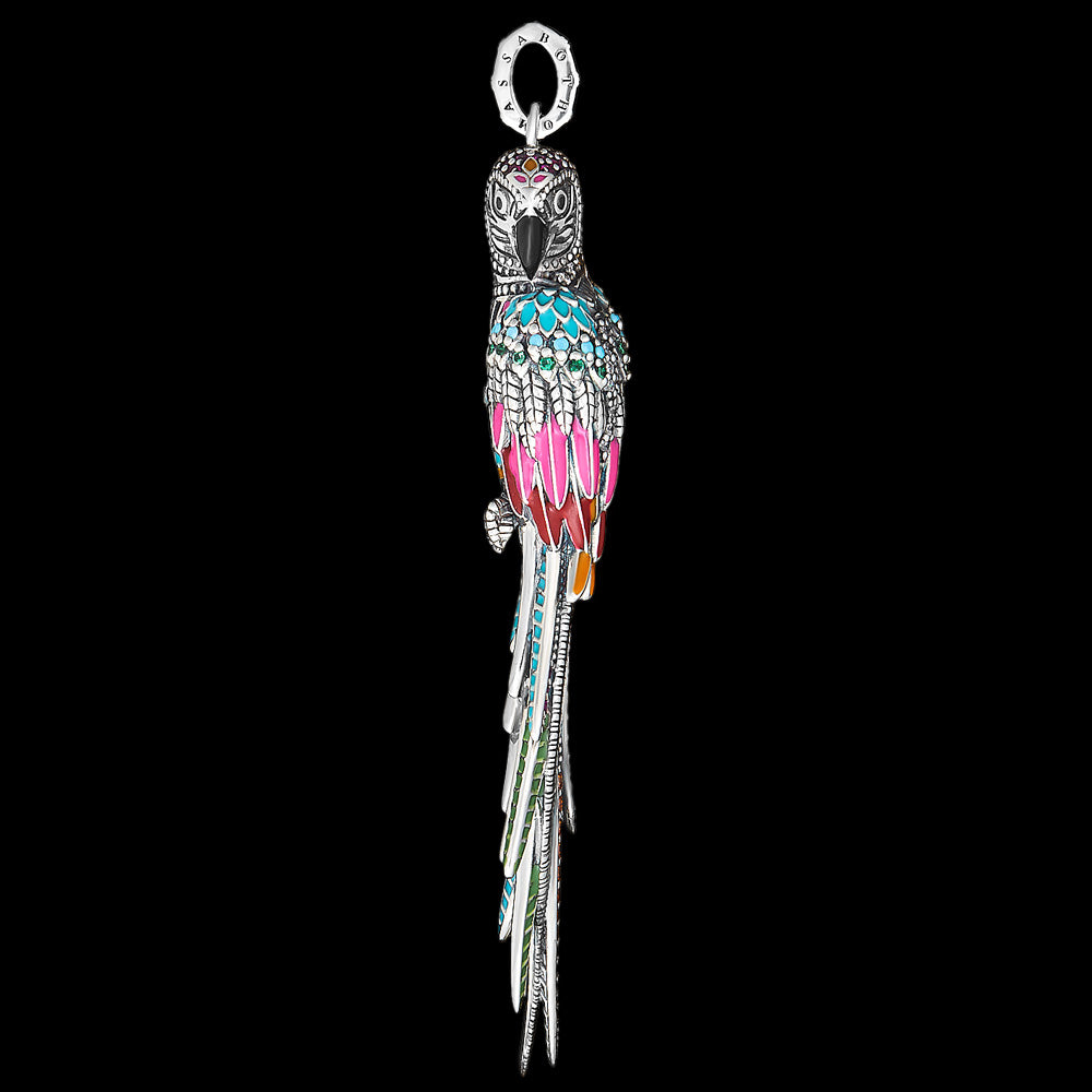 THOMAS SABO SILVER RAINBOW PARROT PENDANT - SIDE VIEW