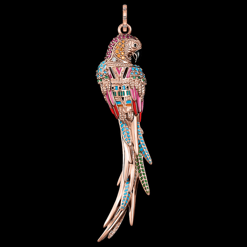 THOMAS SABO ROSE GOLD RAINBOW PARROT PENDANT - BACK VIEW