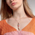 THOMAS SABO ROSE GOLD RAINBOW PARROT PENDANT - MODEL VIEW