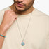 THOMAS SABO SILVER TURQUOISE COMPASS PENDANT - MALE MODEL VIEW